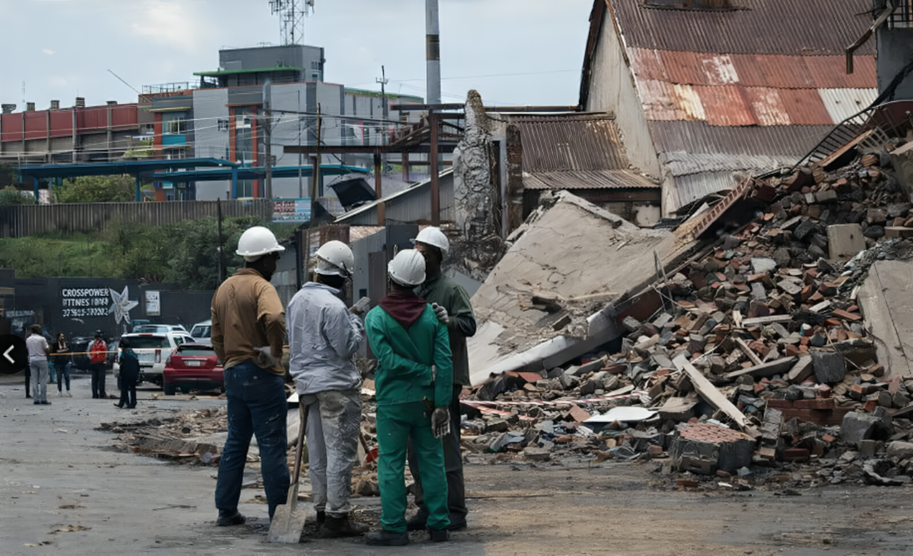 Four Injured After Transformer Explosion Causes Apartment Building Collapse in New Doornfontein, Johannesburg